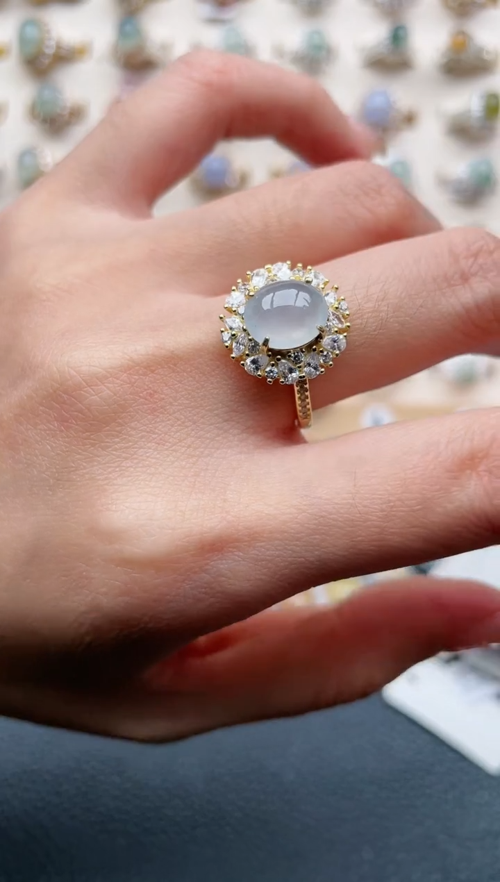 【闪购商品】翡翠戒指银S925镶嵌1111