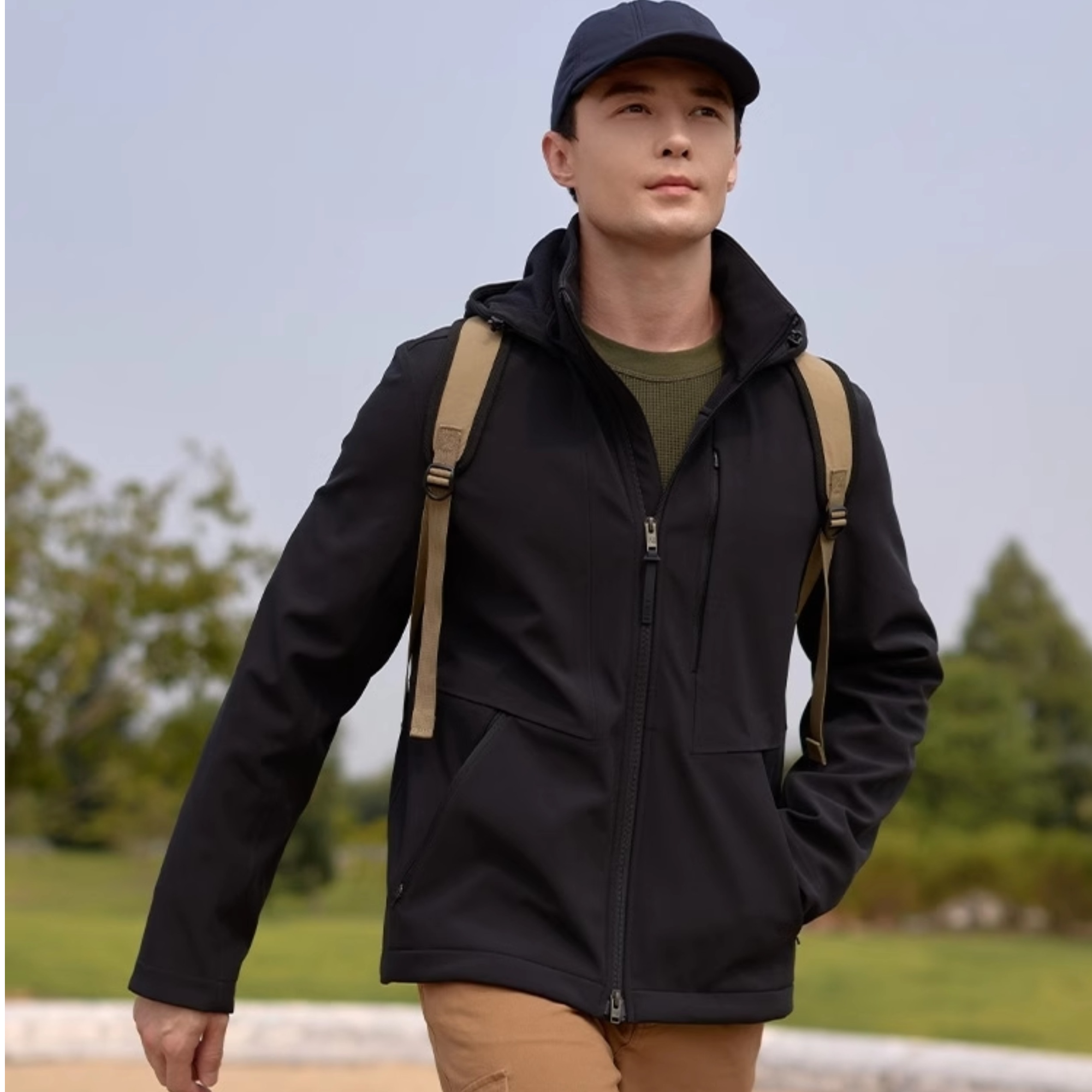 【软壳外套】AIGLE艾高舒适耐磨保暖户外早秋软壳外套男士BE77