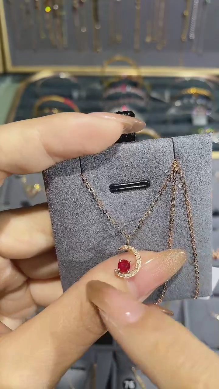 【闪购商品】红宝石颈饰18K金镶嵌项链