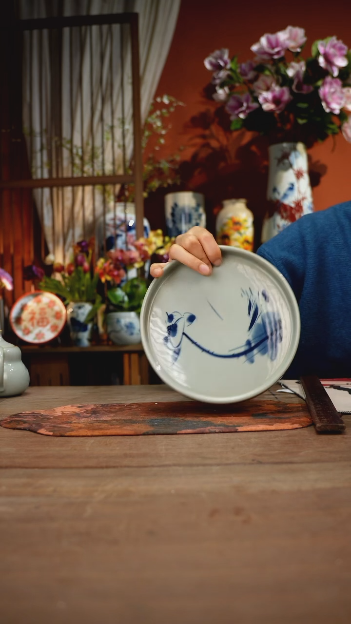 当代高温釉下彩手绘陶瓷餐具