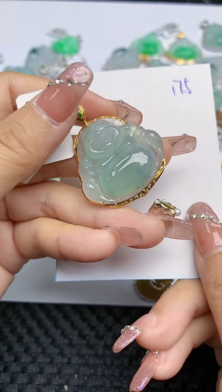 【闪购商品】翡翠颈饰18K金镶嵌天然A货翡翠 175