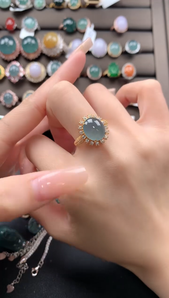 【闪购商品】翡翠戒指银S925镶嵌4324324