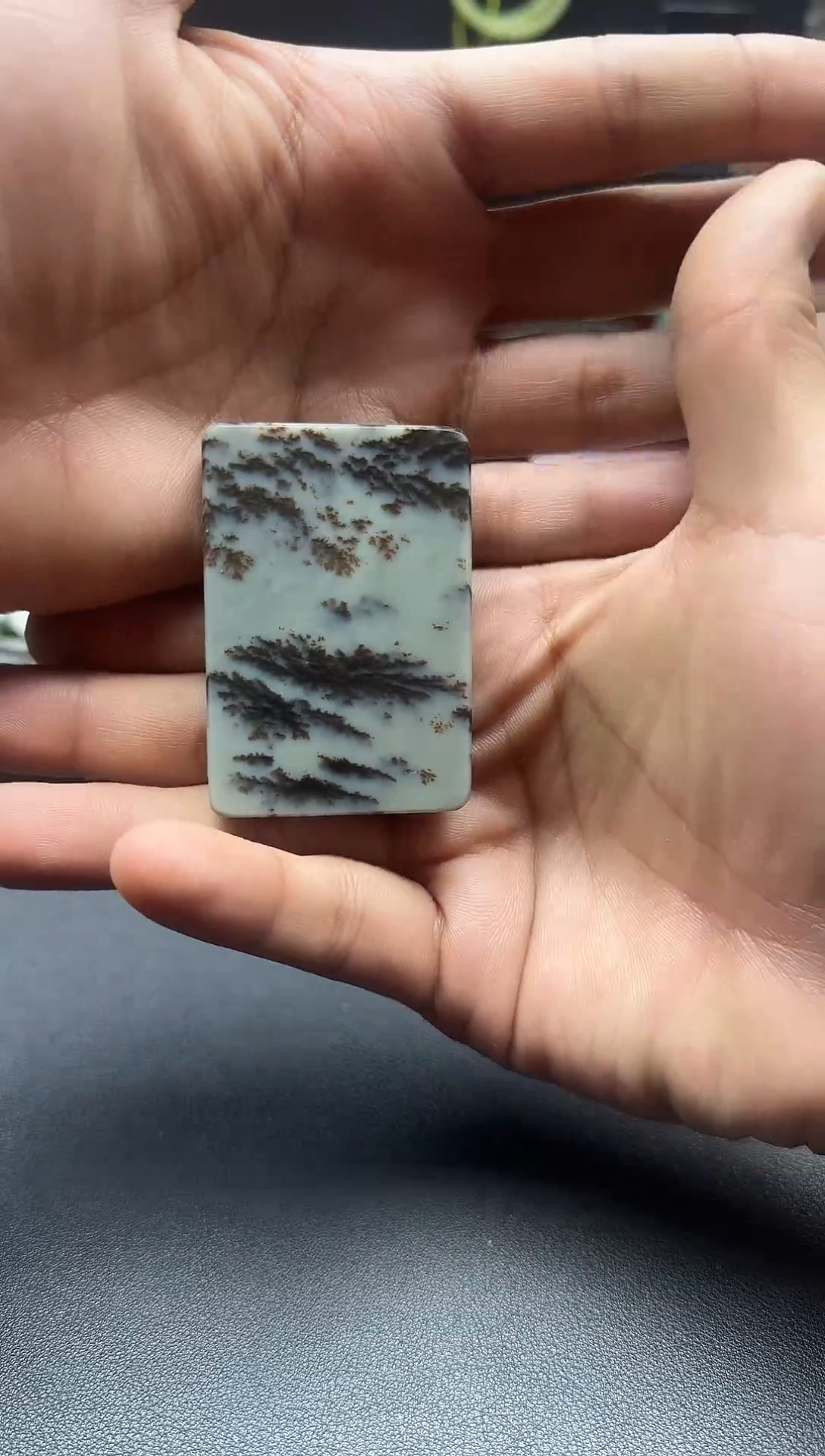 颈饰未镶嵌和田玉若羌水草意境平安卡46无事牌