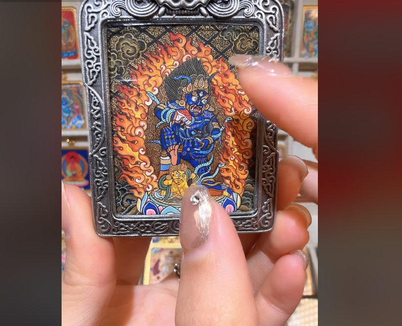 【纯善】热贡纯手绘唐卡--矿物颜料----黑财神