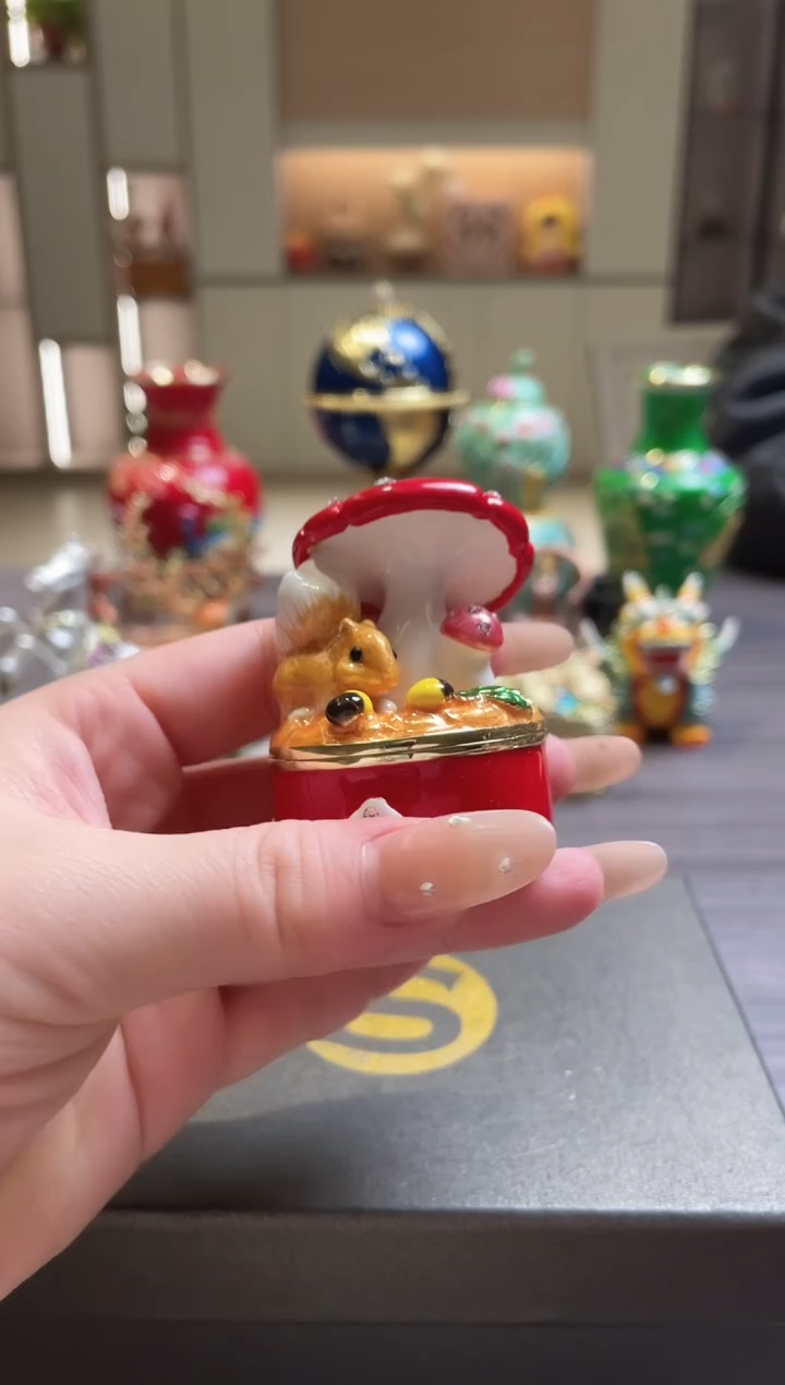 摆件七宝烧珐琅彩首饰盒