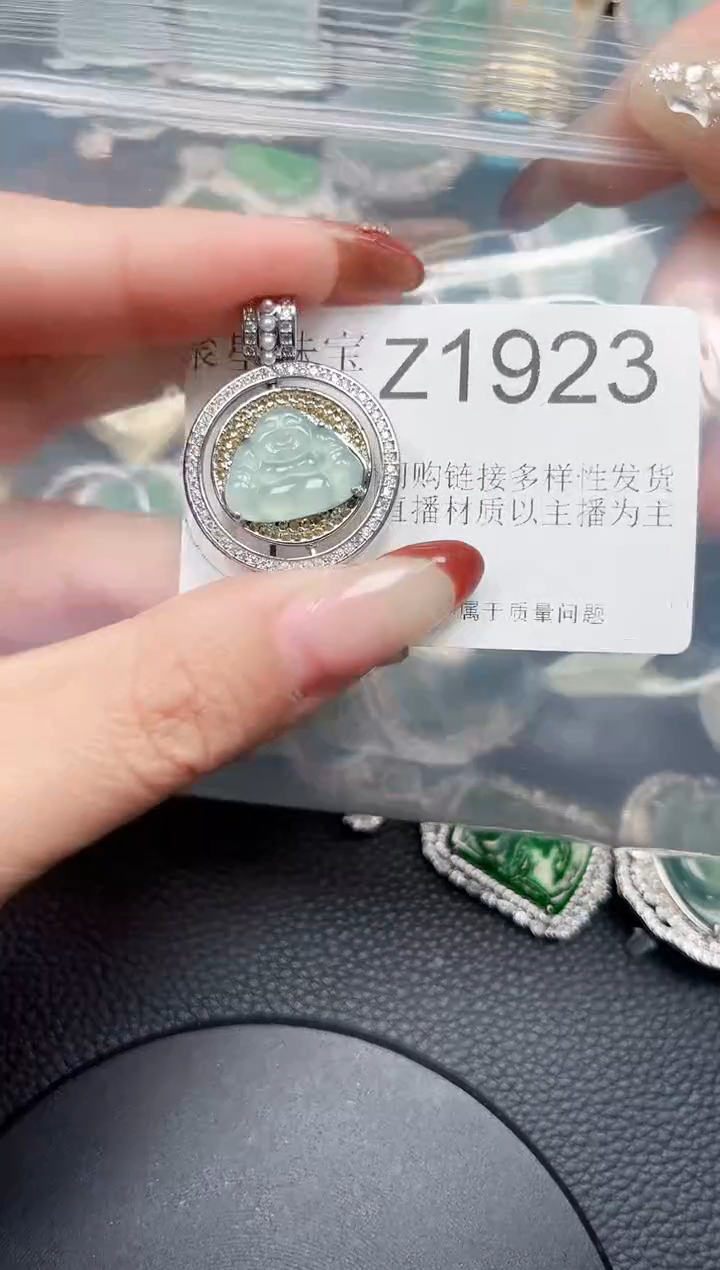 【闪购商品】翡翠颈饰未镶嵌吊坠赠皮绳1923