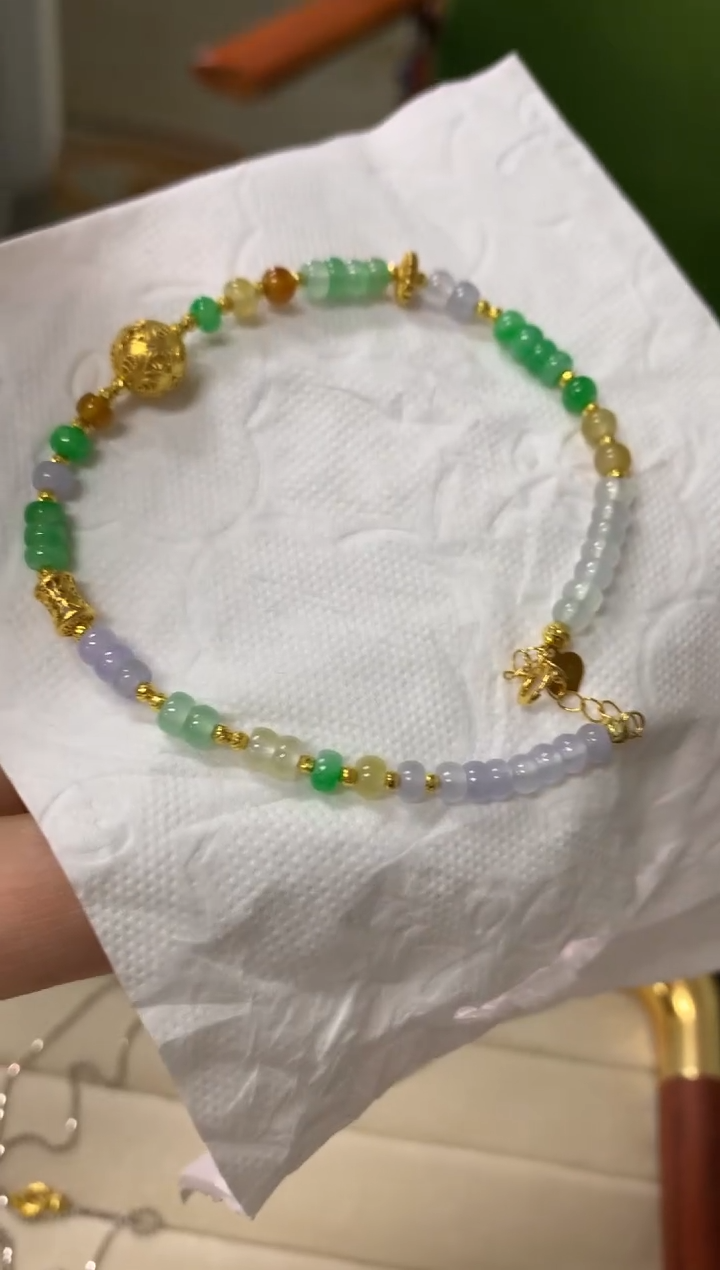 18K金镶嵌手链翡翠手链