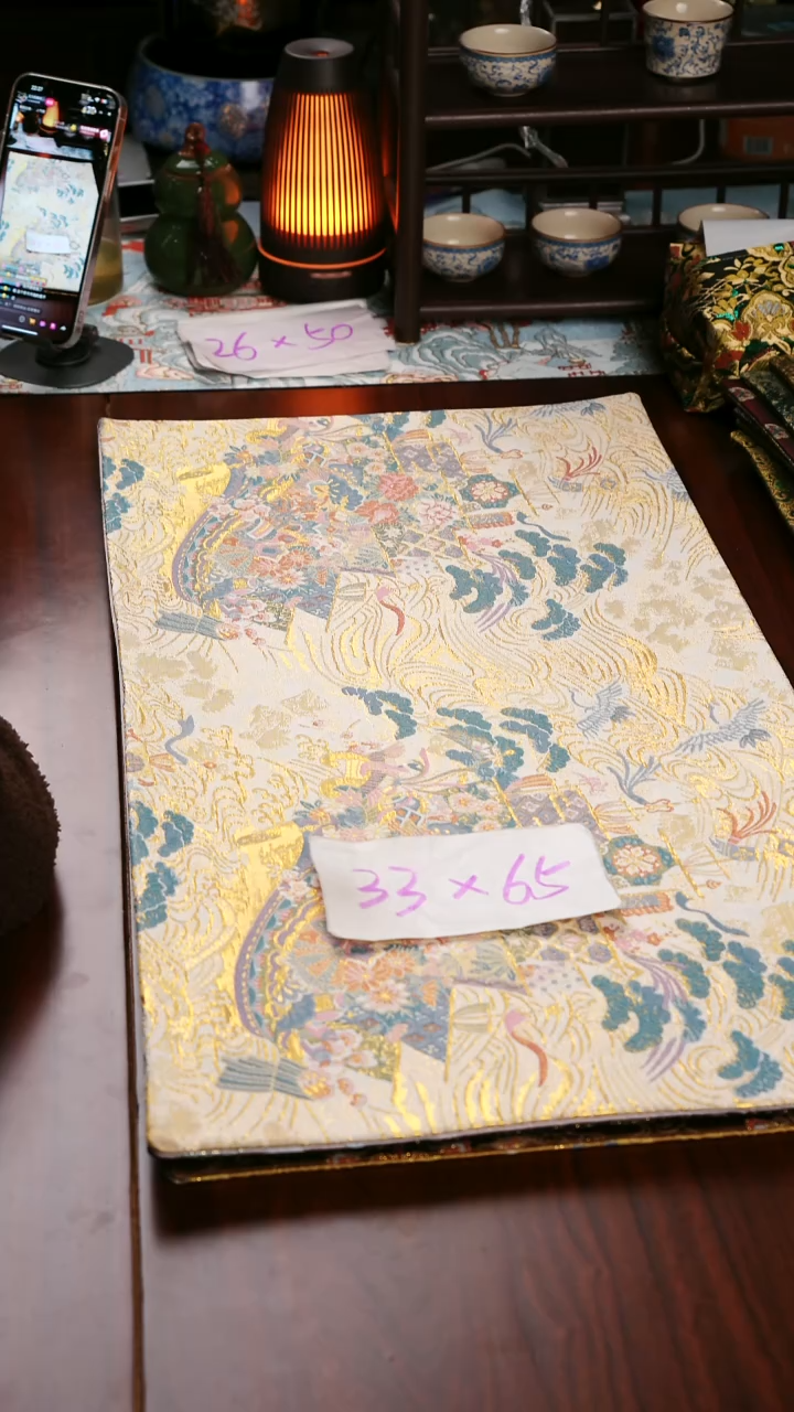 【西阵织花舟一梦双面】中国风干泡织锦茶席33*65