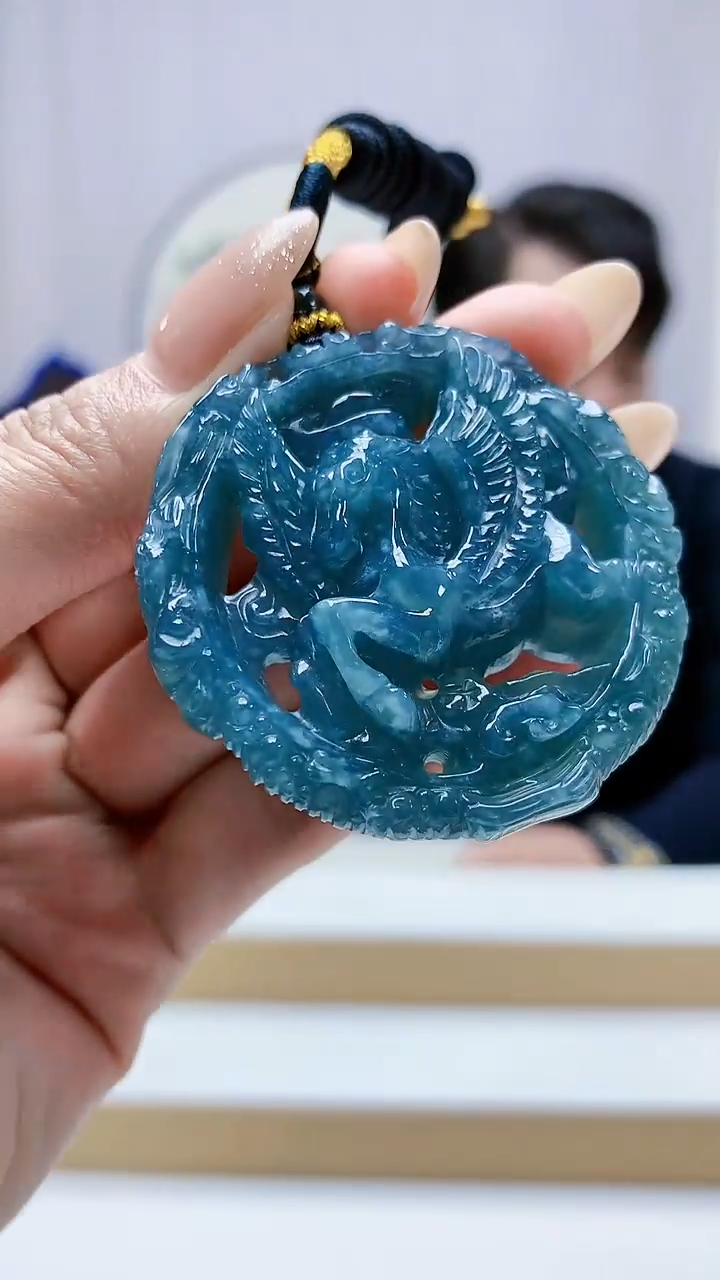 未镶嵌定制翡翠5060MM-毛货挂件82