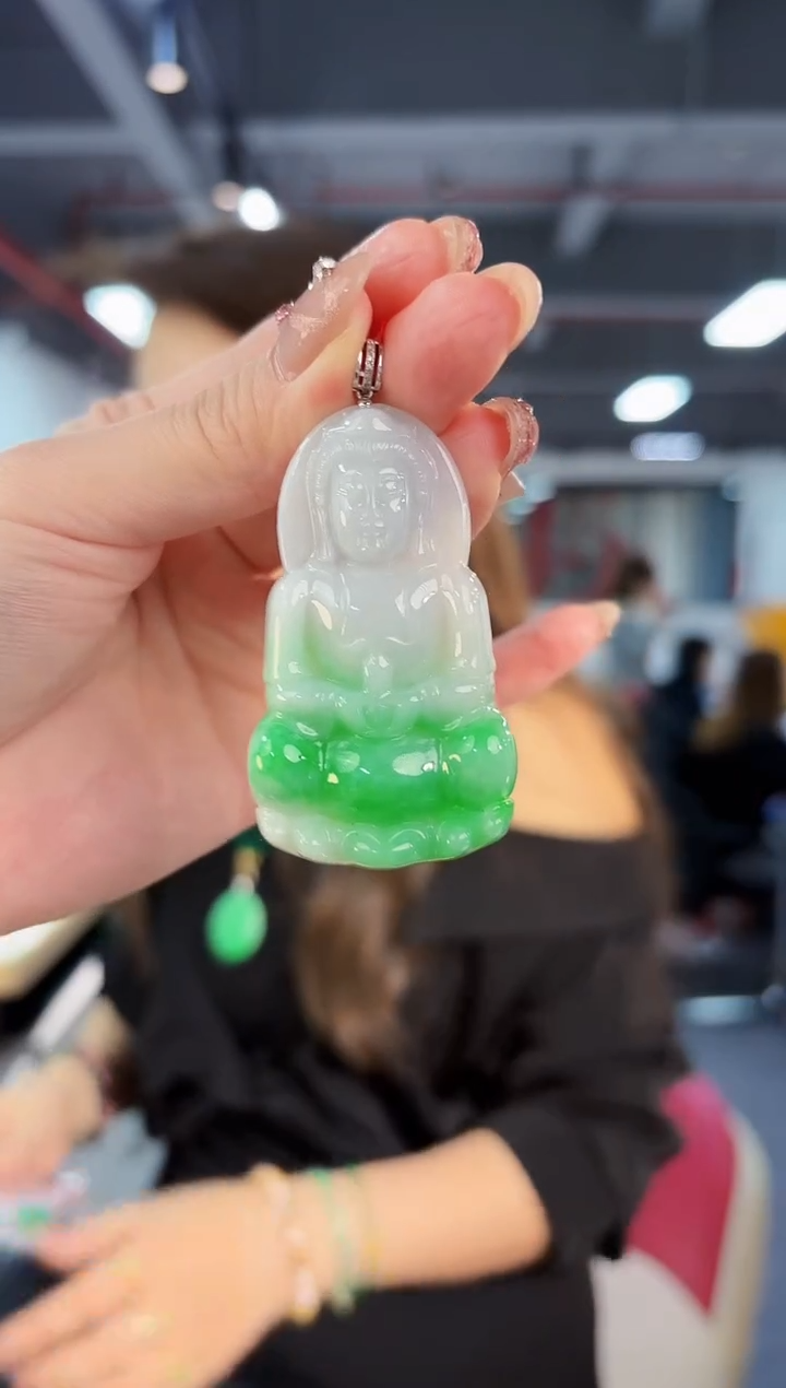 【闪购商品】翡翠颈饰18K金镶嵌 缅料A货/支持复检/一件
