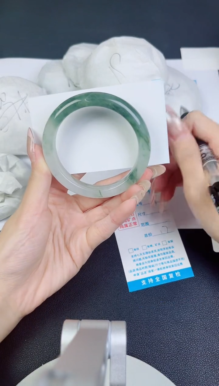 未镶嵌手镯石英质玉91--圈口54