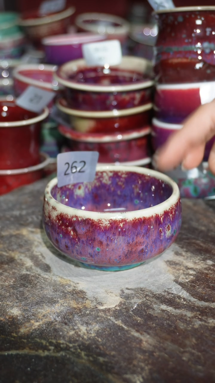 摆件陶精品窑变钧瓷茶器