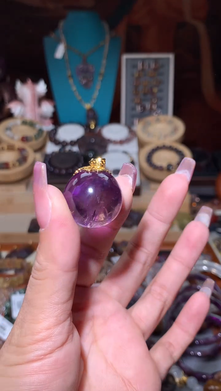 未镶嵌颈饰水晶紫黄晶单珠吊坠多样性发其1