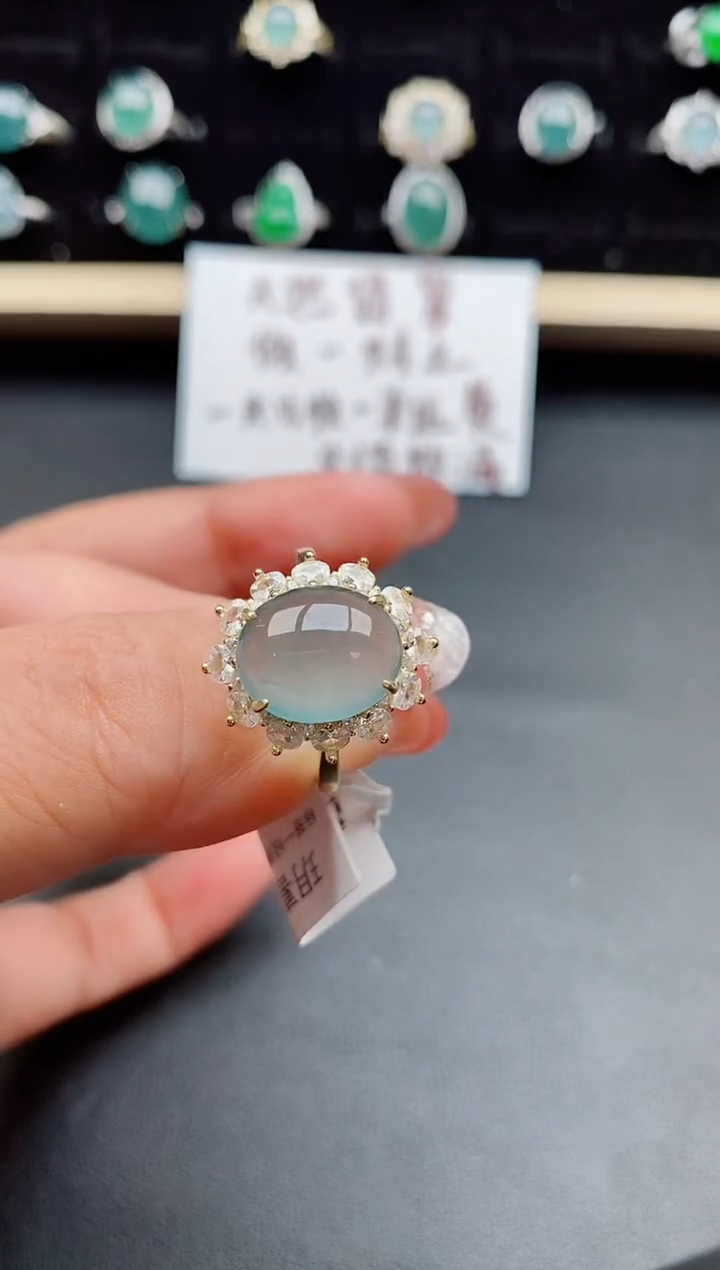 【闪购商品】翡翠戒指银S925镶嵌08080