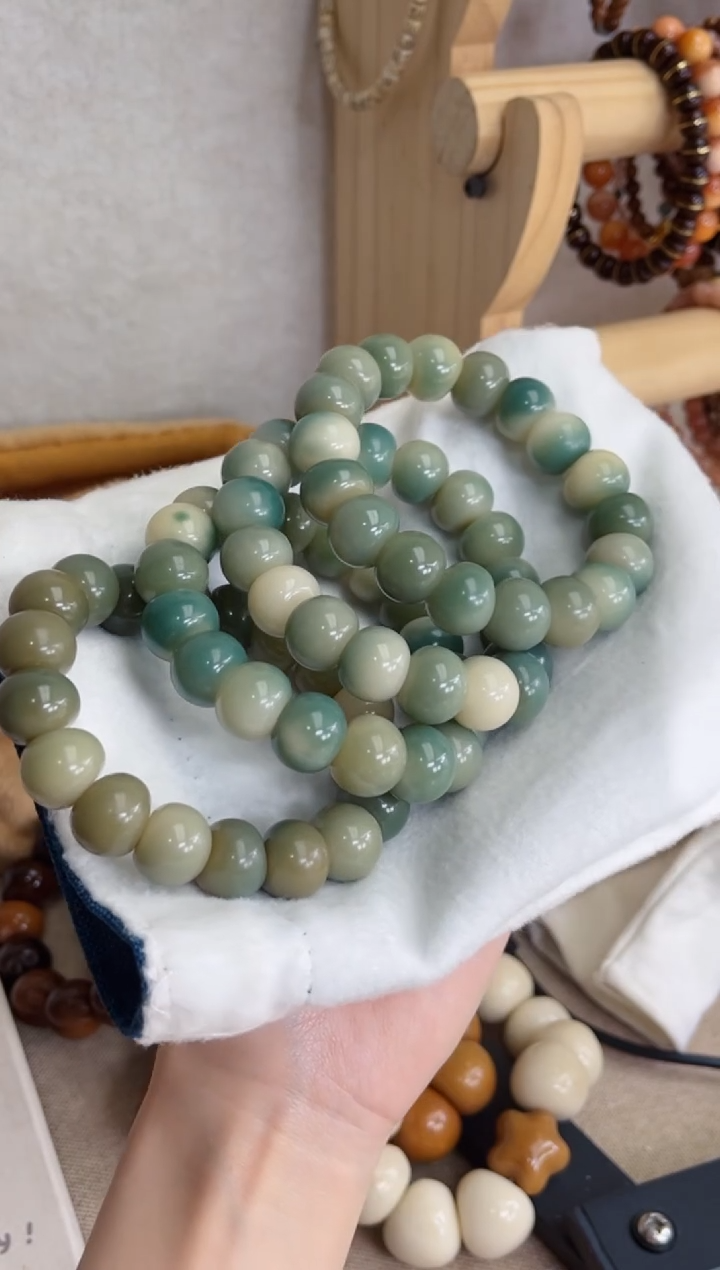 菩提根/象牙果手串x43紫美人玉化大肠15mm