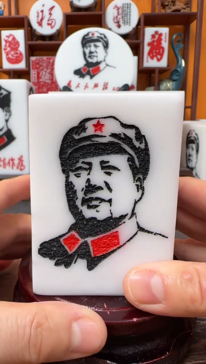 石材4面像6×6×9带底座