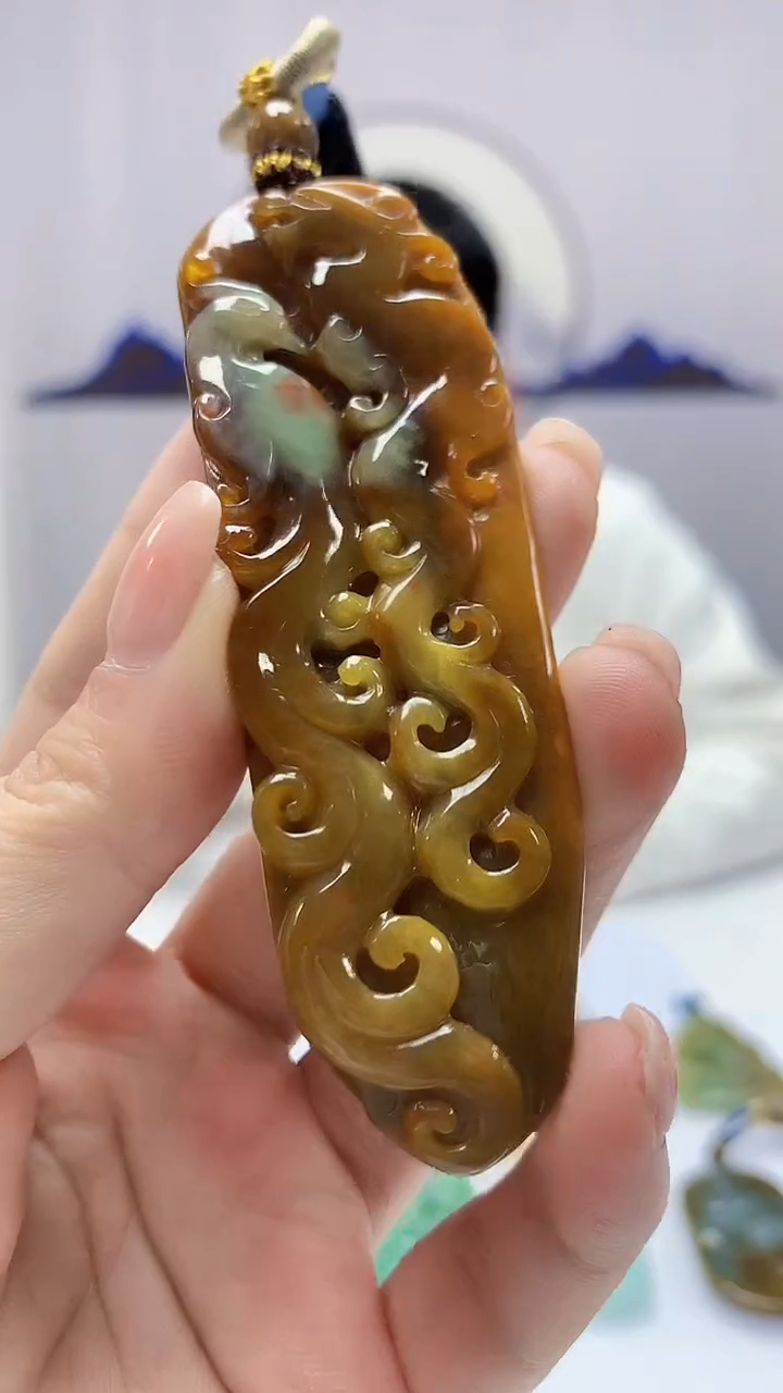 【闪购商品】定制翡翠未镶嵌5028ms-毛货296龙凤