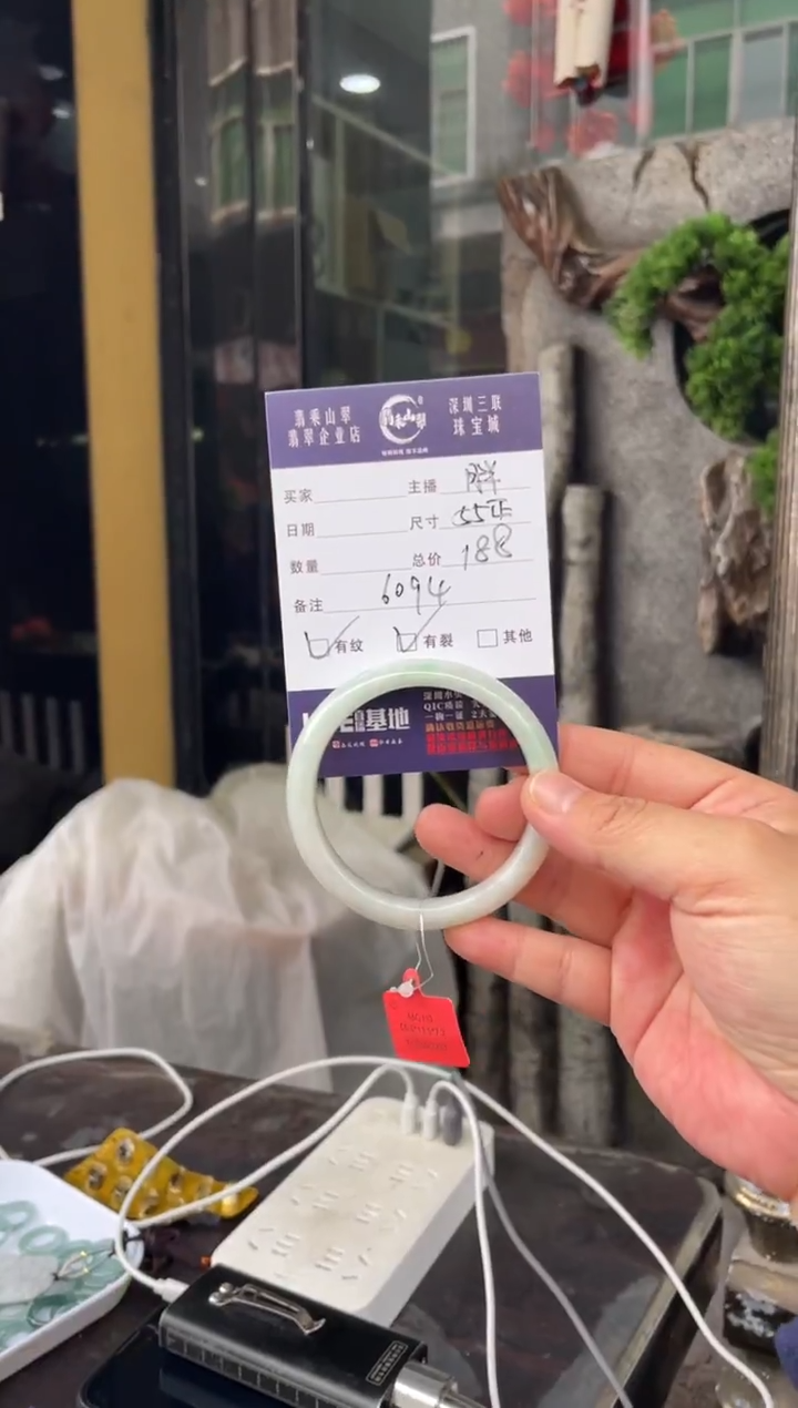 未镶嵌手镯翡翠W 55正圈 6094