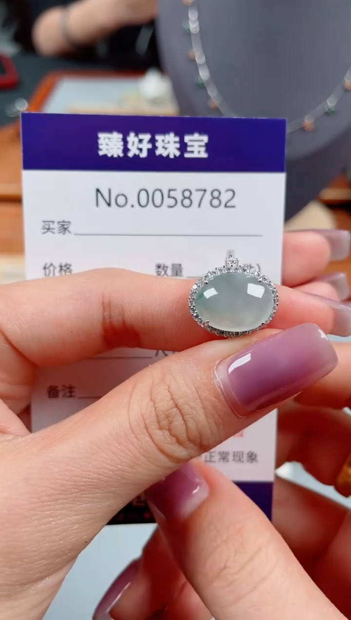 翡翠戒指银S925镶嵌........