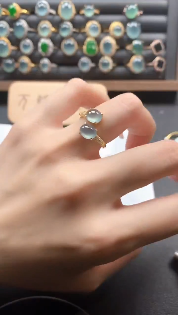 银S925镶嵌戒指翡翠51511