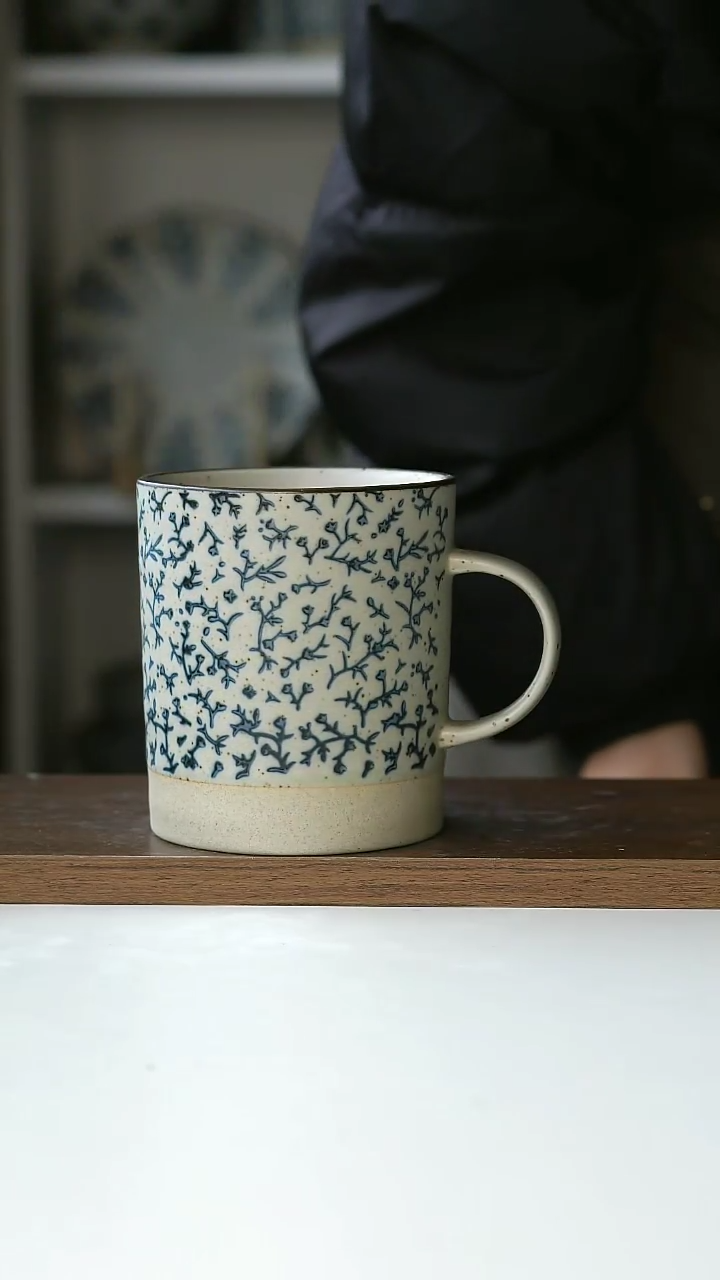 【闪购商品】陶瓷悠然花马克杯580ml@4-2@