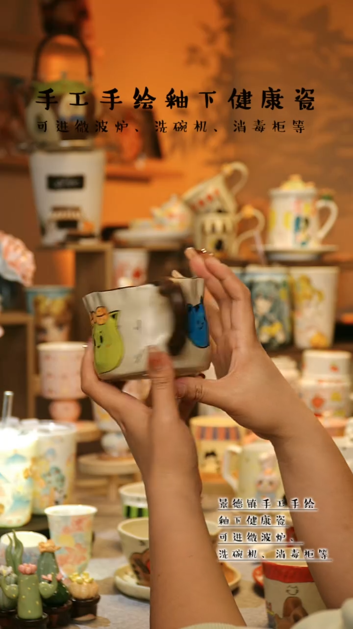 【闪购商品】杯陶瓷景德镇高温釉下彩&A362
