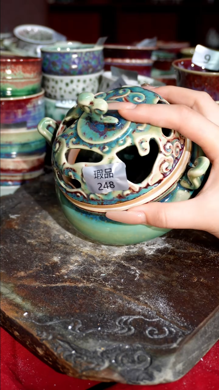 摆件精品窑变钧瓷茶器
