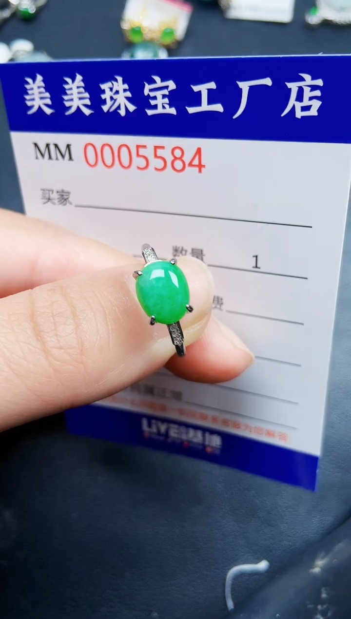 翡翠银S925镶嵌颈饰5584