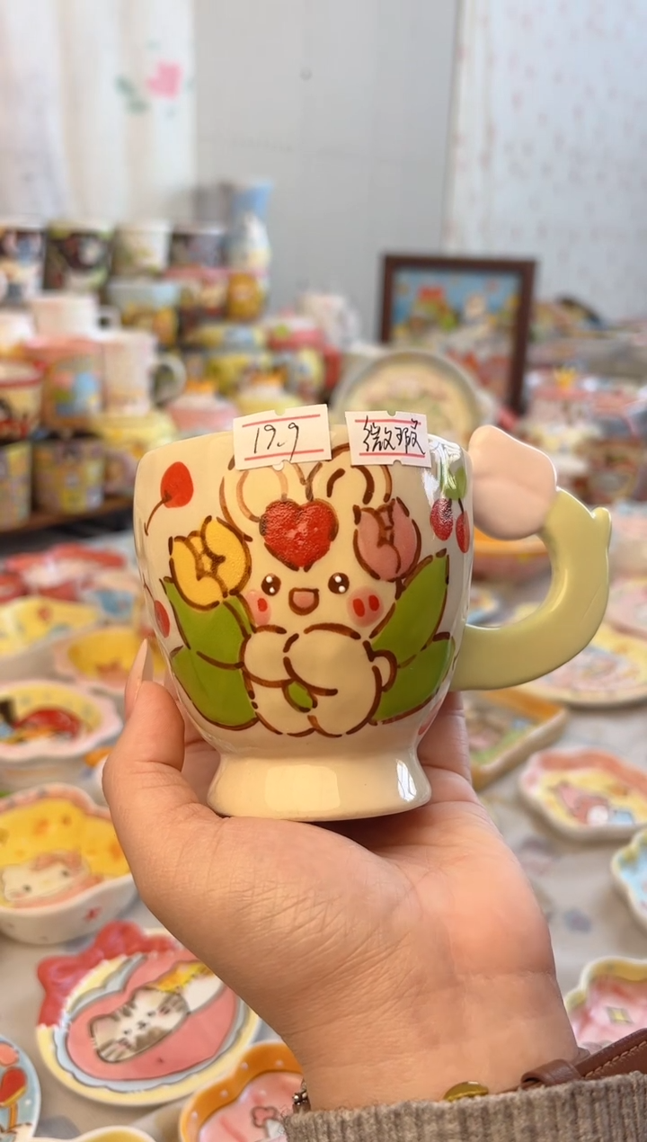 摆件陶景德镇陶瓷手绘微瑕