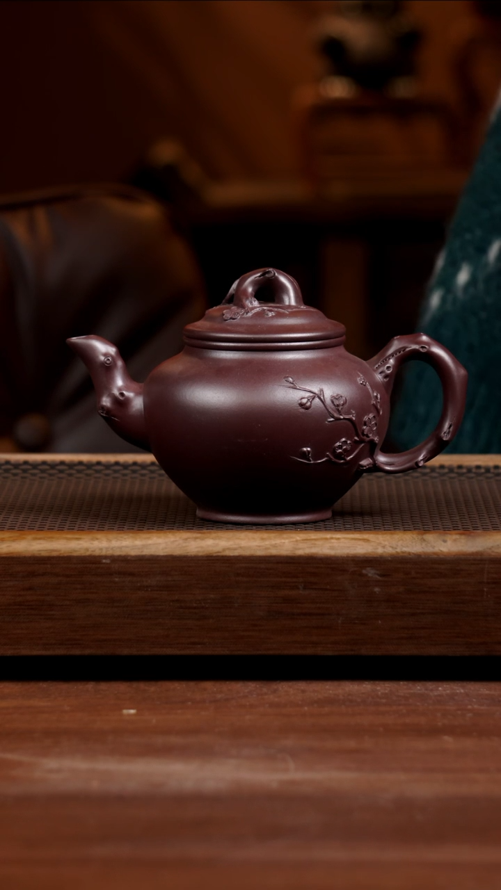【闪购商品】紫砂茶壶金龙血梅报春375CC