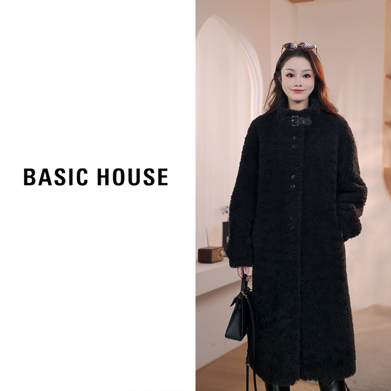 Basic House/百家好2025年新款羊羔毛外套B1295B5Z532（衣长101）