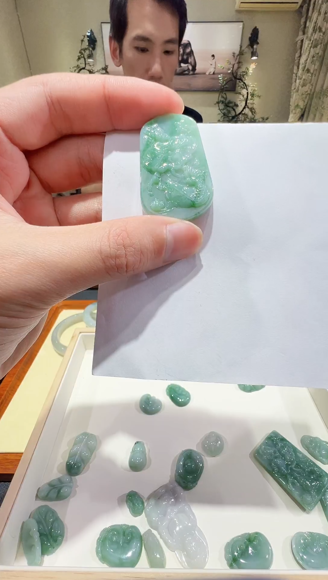 颈饰未镶嵌翡翠缅甸天然翡翠A货吊坠--开播福利