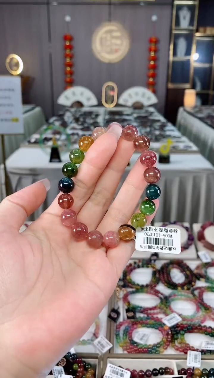 收藏级老矿碧玺单圈手串10mm+未镶嵌碧玺hon多样性发货一条