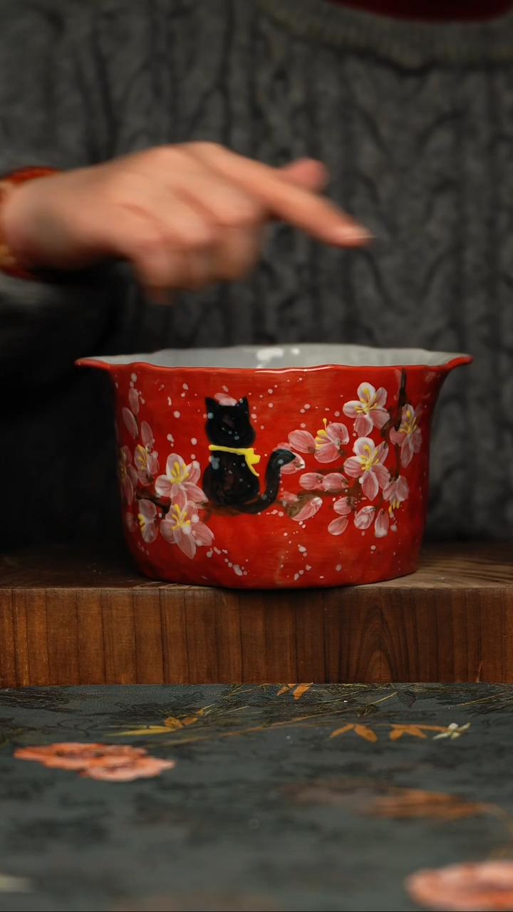 瓷片釉下彩手工手绘同款陶器