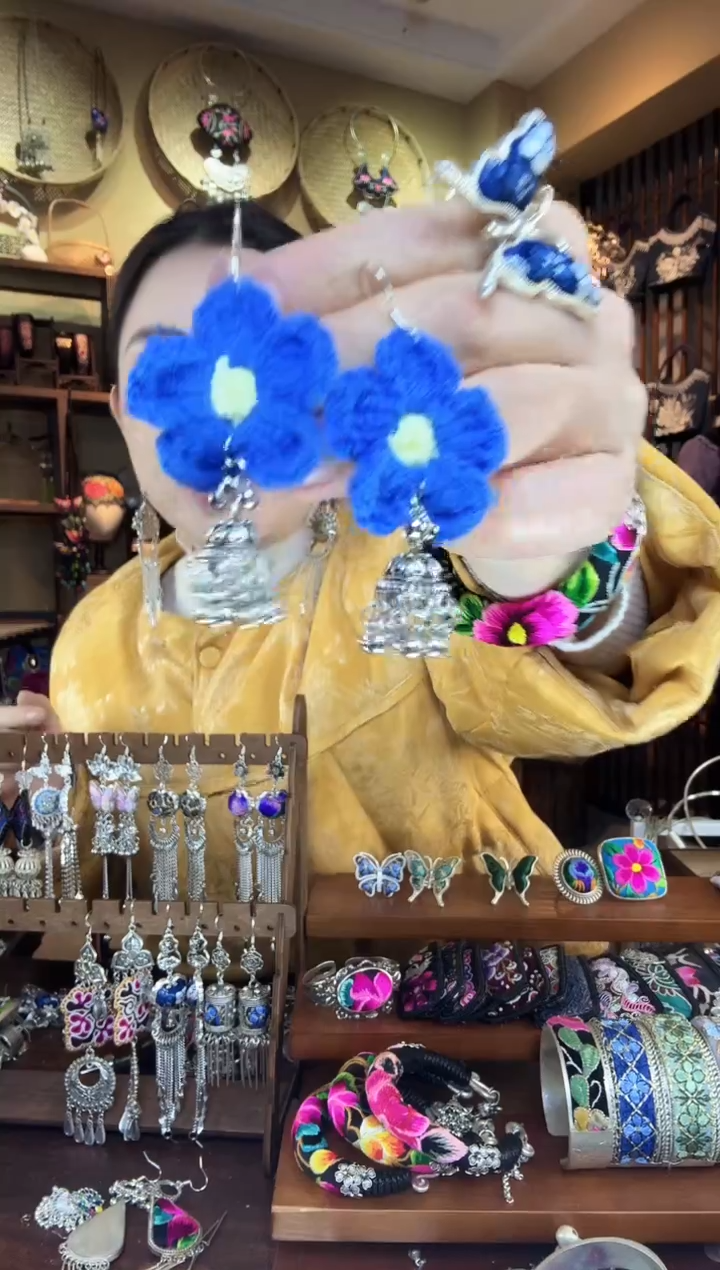 刺绣非遗刺绣民族风耳环