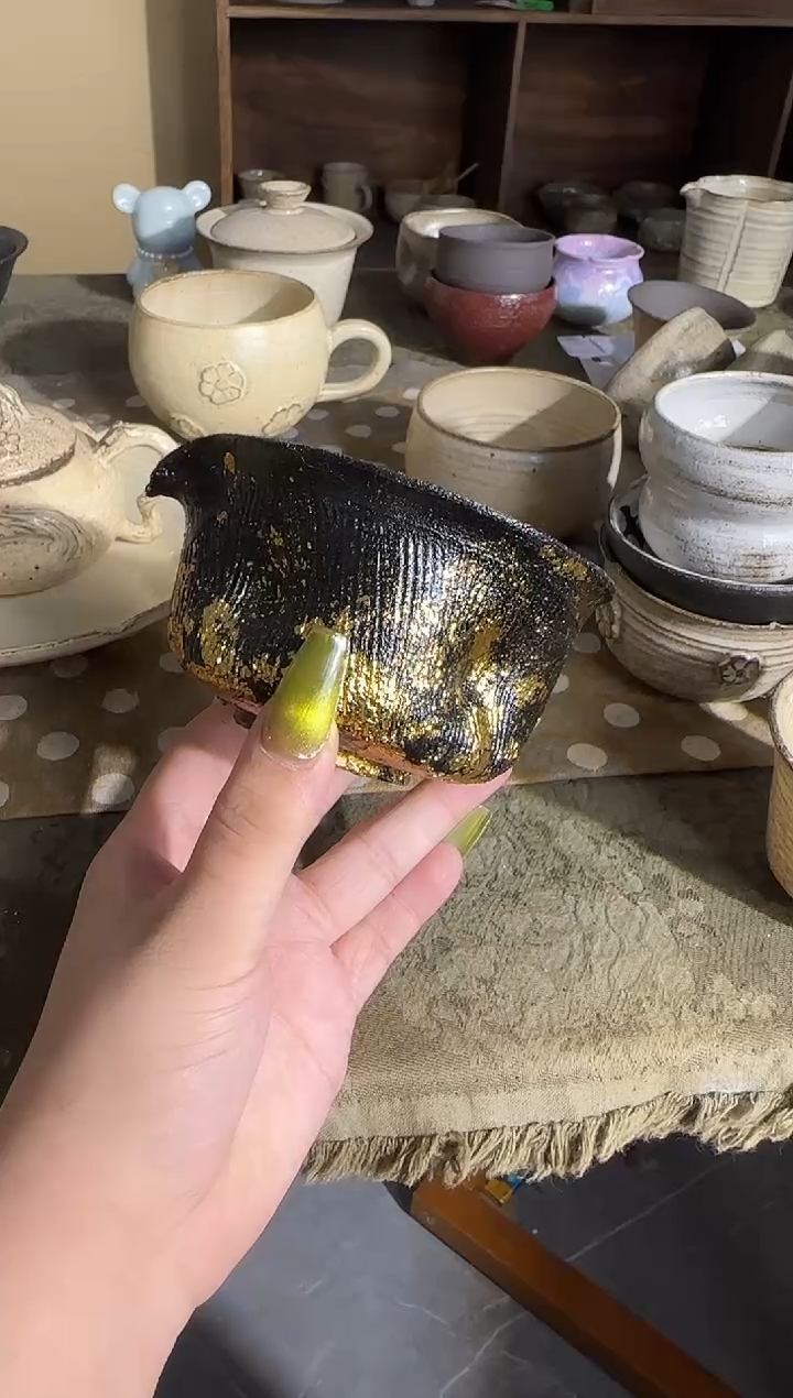 瓷片手作黑金大漆公道