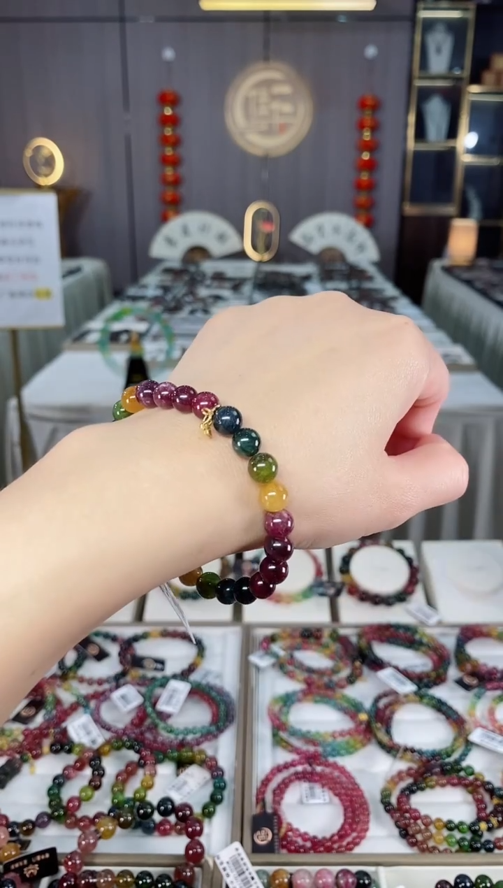 未镶嵌老矿碧玺单圈手串7mm+碧玺hon多样性发货一条