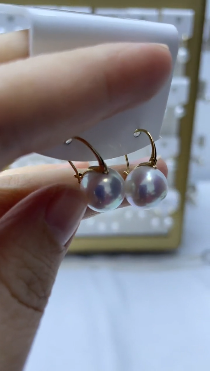 18K金镶嵌耳饰淡水珍珠184