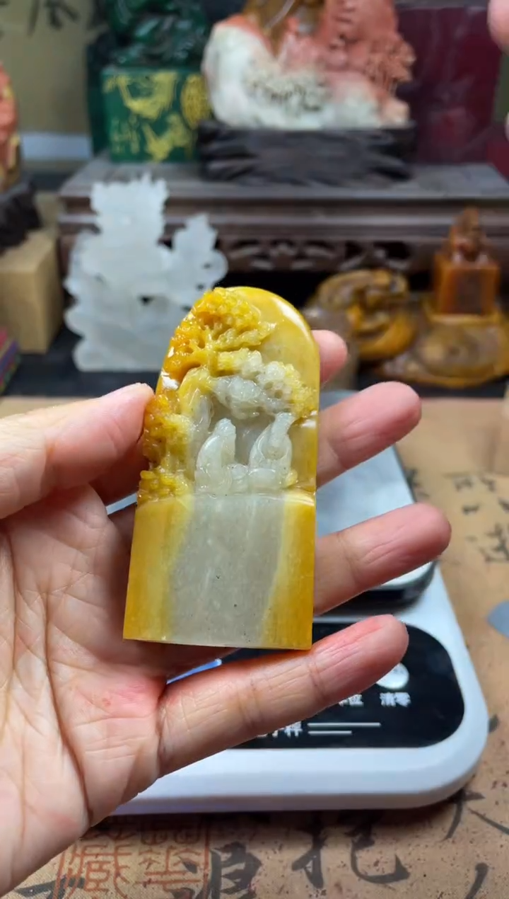 寿山石印石高浮雕 永年