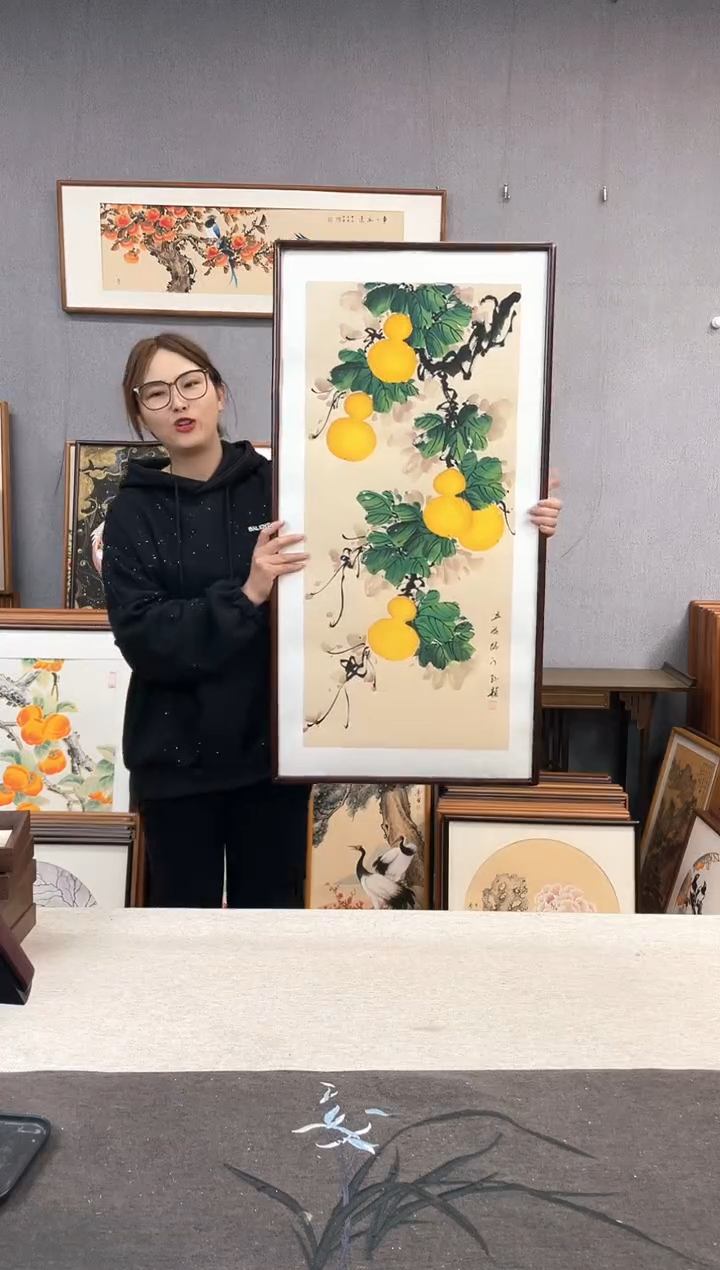 【闪购商品】国画手写手绘带框作品-53*103-孙颖