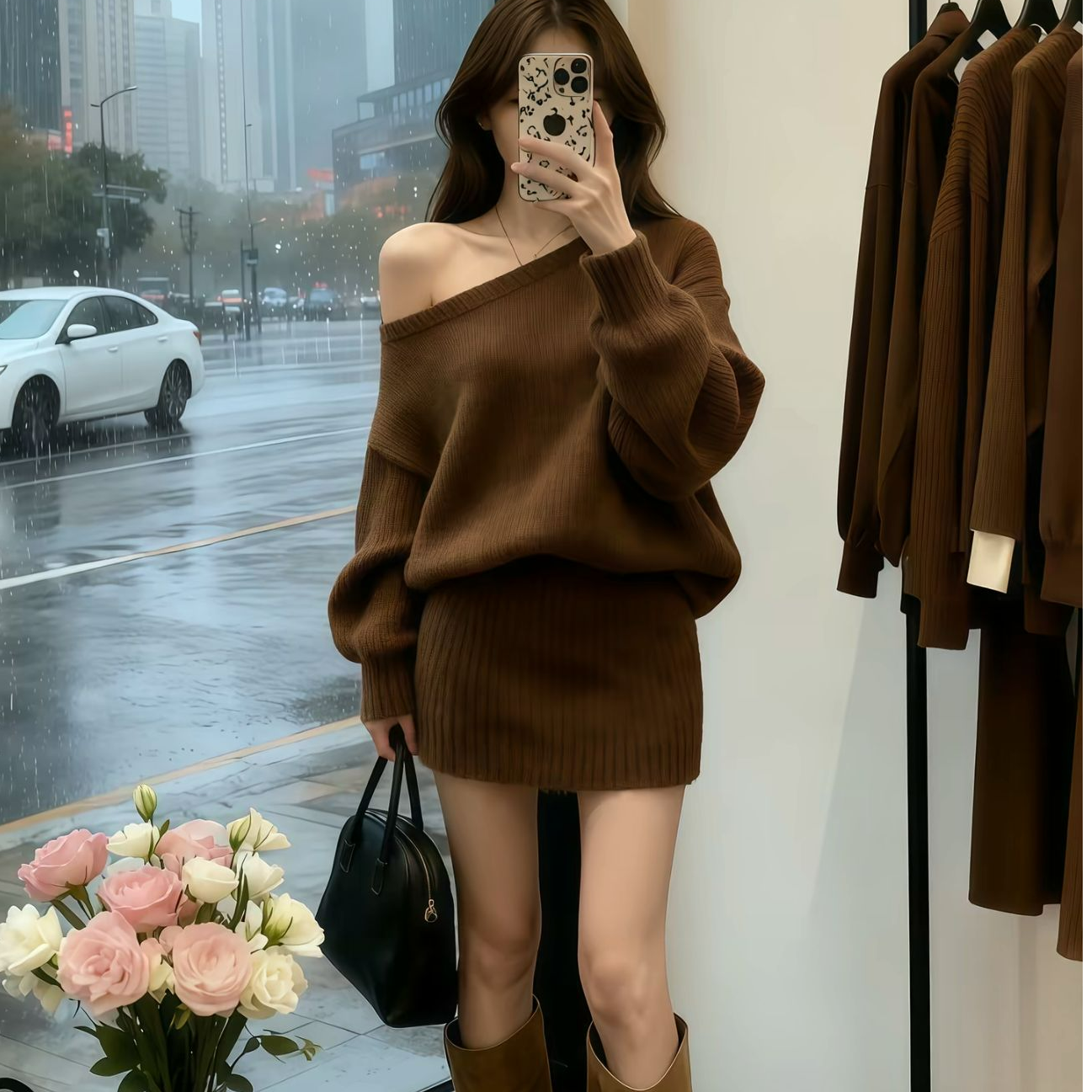 （45.9-89.9）以直播间为准 秋冬季穿搭法式挂脖毛衣法式设计感上衣