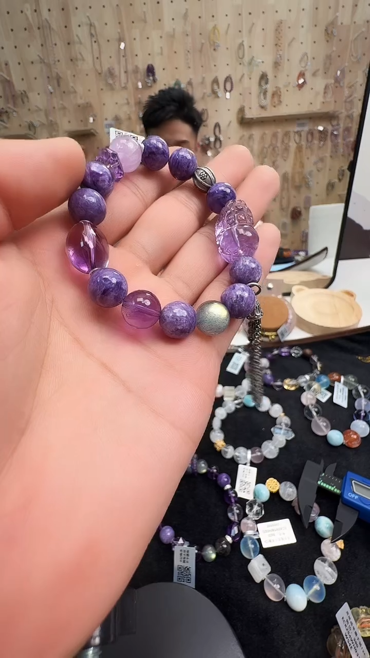 未镶嵌查罗石（紫龙晶）手链村1375