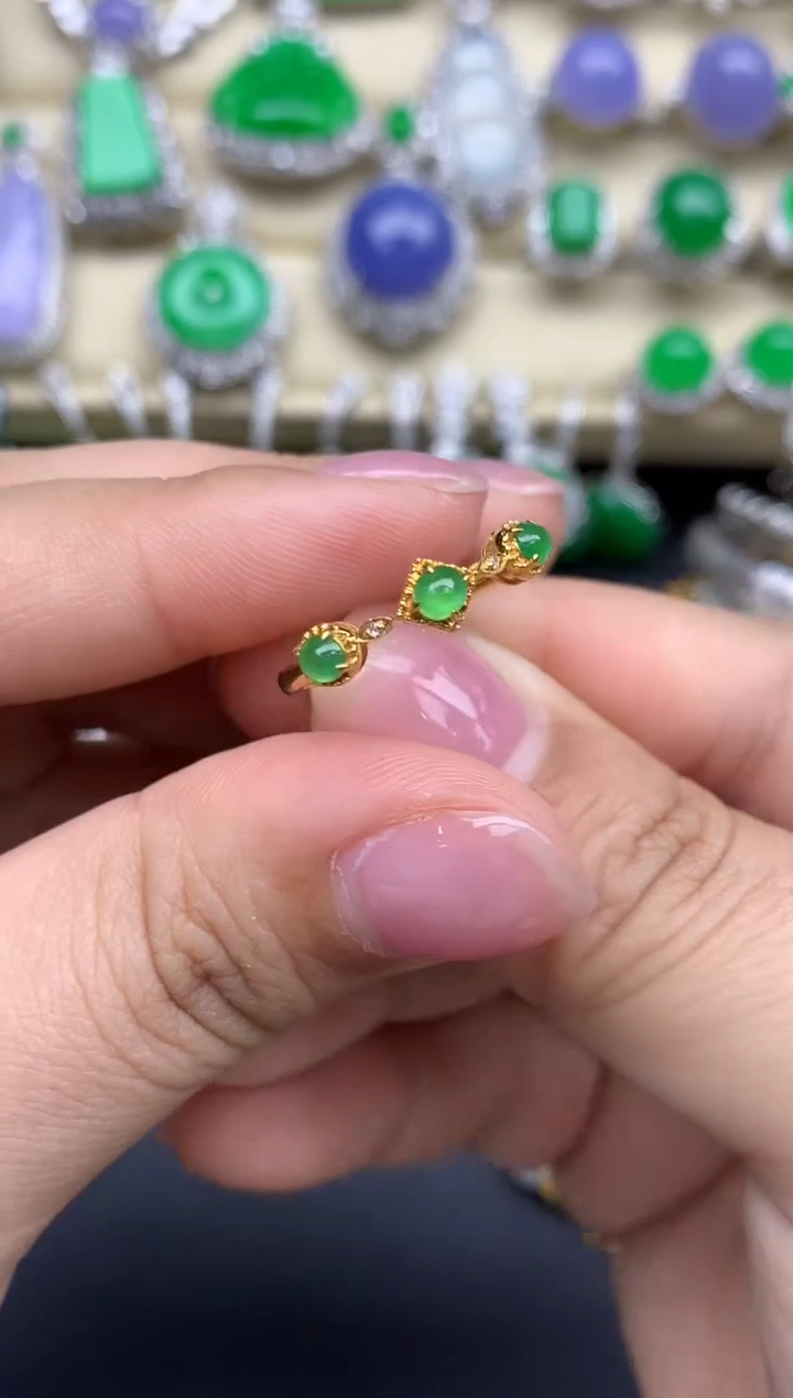 【闪购商品】翡翠戒指18K金镶嵌609-中国好珍宝