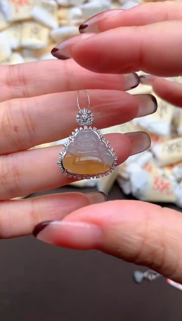 【闪购商品】翡翠挂件18K金镶嵌一