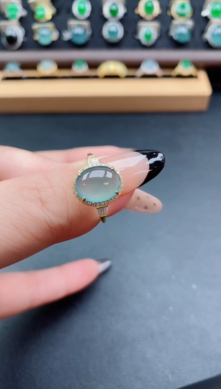 银S925镶嵌戒指翡翠121