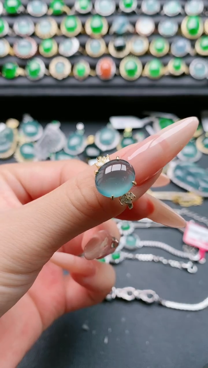 【闪购商品】翡翠戒指银S925镶嵌1111111