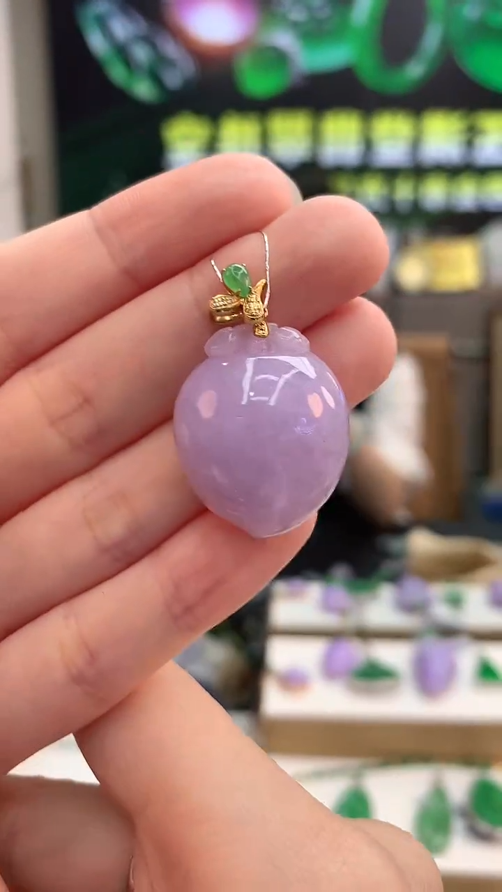 【闪购商品】翡翠颈饰18K金镶嵌赠礼盒证书  敏