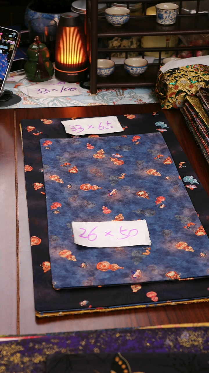 【葫芦蓝黑双面】中国风干泡织锦茶席26*50