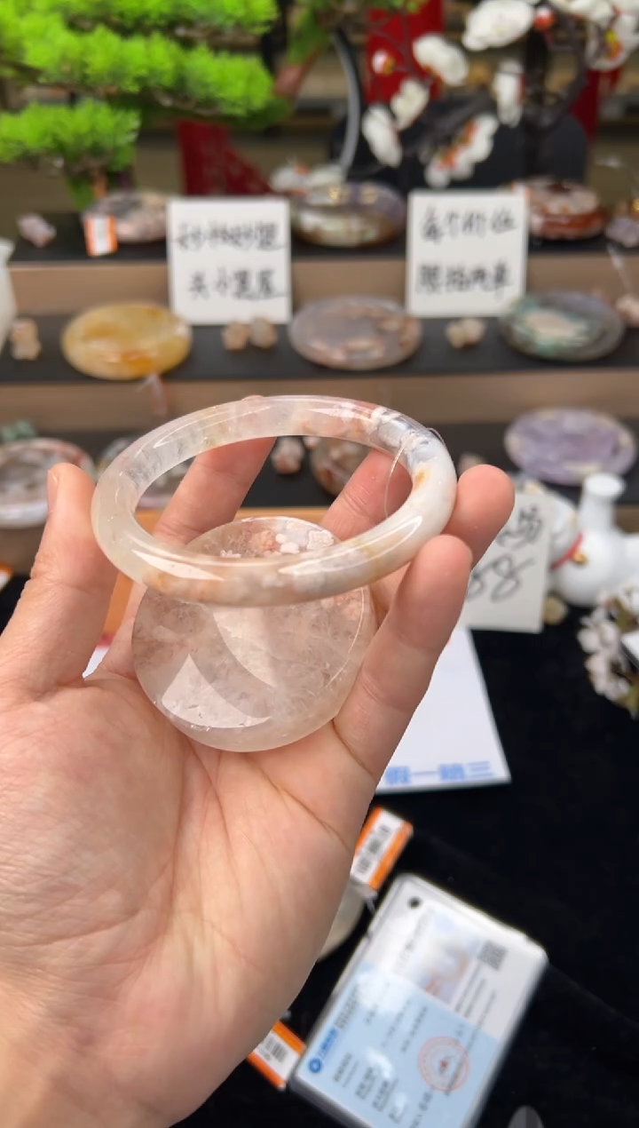 【闪购商品】石英质玉未镶嵌手镯60圈口（赠送镯心）21424