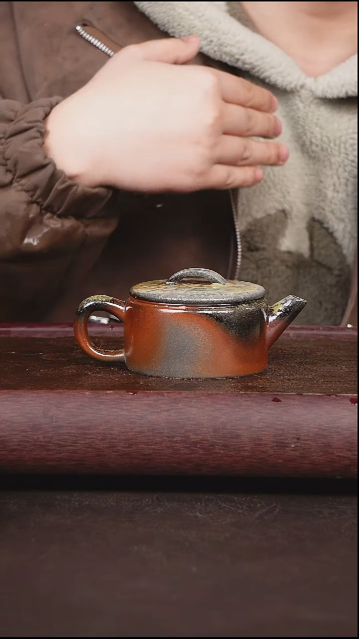 茶壶紫砂柴烧 汉瓦